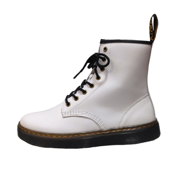 Dr. Martens Zavala White Leather Lace Up High Top Combat Boots Mens Size 8 - Picture 8 of 8